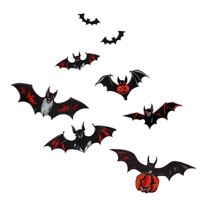 Luminous Halloween 3D bat wall stickers with pumpkin motifs for home festive decoration