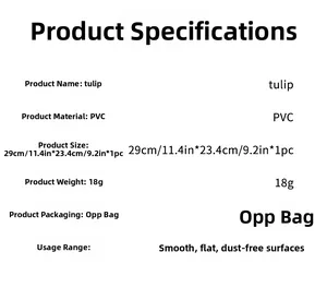 Spécifications détaillées et guide des tailles pour sticker mural tulipe en PVC