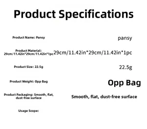 Detailed product dimensions for colorful butterfly wall stickers, 29x29cm size chart