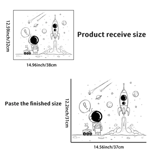 Spécifications de taille pour stickers muraux astronaute et espace avec dimensions