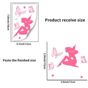 Luminous fairy and butterfly switch wall sticker dimensions 18x12cm for home decor