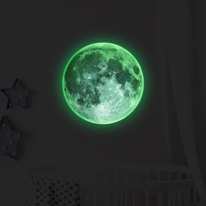 Luminous moon wall sticker with realistic texture for glowing kids room wall decoration