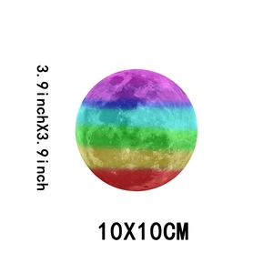 Detailed view of a 10x10cm rainbow moon wall sticker for kids rooms showing specific dimensions