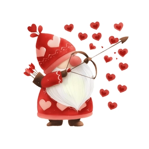 Cupid gnome wall sticker with bow and arrow for Valentine's Day home wall decoration