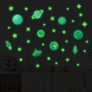Adesivi murali sistema solare luminosi con pianeti e stelle per la cameretta dei bambini