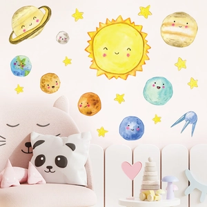 Luminous glow in the dark solar system wall stickers for kids bedroom decor