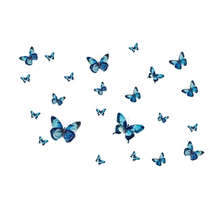 Lot de stickers muraux papillons bleus décoratifs de tailles variées pour décoration maison