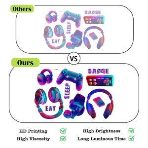 Detail showing high-definition printing and superior color saturation of game wall stickers