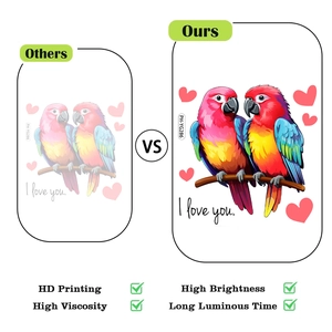 Macro view of high-definition luminous parrot stickers with high brightness and long-lasting glow
