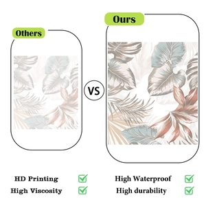 Detail of high-definition printing and waterproof features for tropical leaf wall stickers