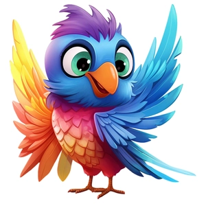 Luminous cartoon parrot wall sticker with colorful feathers for home living room decor