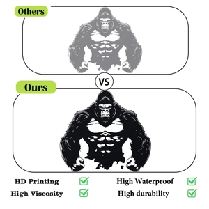 Close-up of high-definition printing and superior adhesive quality for gorilla wall sticker