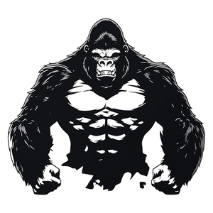 Creative black gorilla self-adhesive wall sticker for home decor and gym room decoration