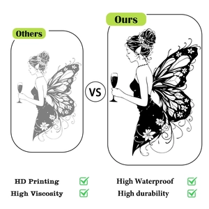 Detail showing high-definition printing and high-viscosity waterproof fairy wall sticker