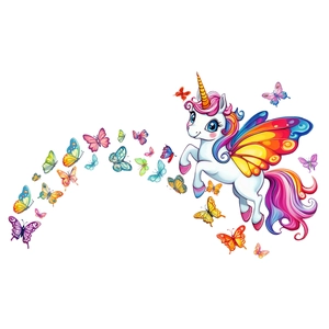 Leuchtende Einhorn und Schmetterling Wandtattoo für Kinderzimmer Dekoration