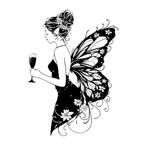 Creative butterfly fairy wall sticker for home decor featuring an elegant elf silhouette