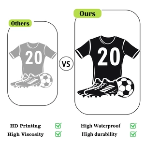 Détail de l'impression HD et haute viscosité des stickers muraux maillot de football