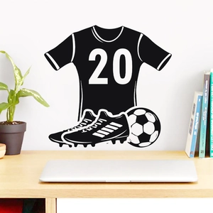 Stickers muraux maillot et chaussures de football pour décoration intérieure minimaliste