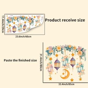 Layout-Diagramm mit Empfangsgröße und Endmaßen für Blumen-Wandaufkleber-Dekoration