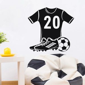 Sticker mural moderne maillot et chaussures de football pour décoration sport