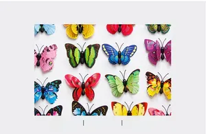 Detail of 3D decorative butterflies with double-layer wings in diverse colors and sizes