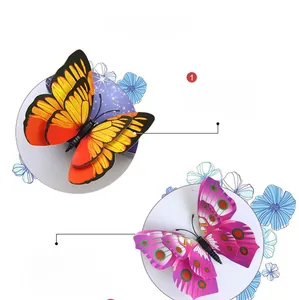 Close-up of 3D butterfly wall stickers with double-layered wings and vibrant printing