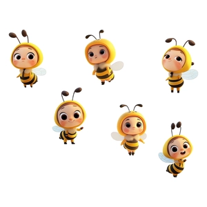 Luminous 3D cartoon bee wall stickers with cute expressions for room decoration