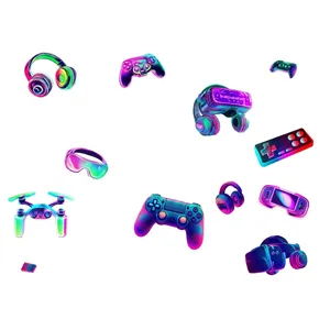 Cyberpunk Gaming Wandaufkleber mit Neon-Controllern für moderne Wand- und Decken-Deko