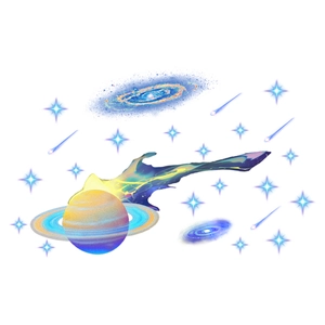 Luminous blue planet and stars wall stickers for home light switch decoration