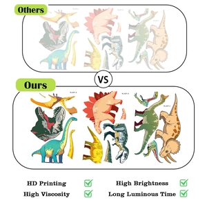 Stickers muraux dinosaures fluorescents avec haute luminosité et longue durée de brillance