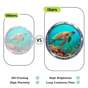 Close-up of luminous sea turtle wall sticker with HD printing and coral reef details