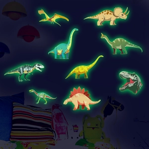 Stickers muraux dinosaures fluorescents brillants dans le noir pour chambre d'enfant