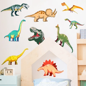 Stickers muraux dinosaures luminescents avec T-Rex pour déco de chambre d'enfant