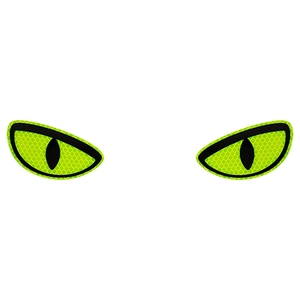 Luminous green glowing cat eyes vinyl stickers with honeycomb reflective texture for home decor