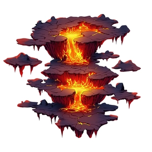 3D hell lava flow wall sticker for ceiling decoration with flowing magma island visual