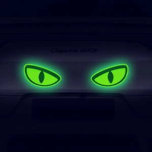 Luminous Green Cat Eyes Car Decals Reflective Honeycomb Pattern Monster Eye Stickers Waterproof Vinyl Auto Exterior Wall Decor