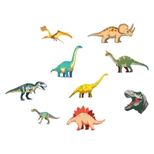 Stickers muraux dinosaures lumineux avec T-Rex et Triceratops pour décoration de chambre