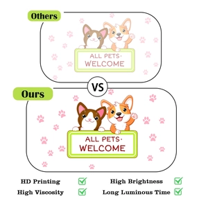 Detail of high-brightness luminous cat and dog wall stickers with HD printing quality