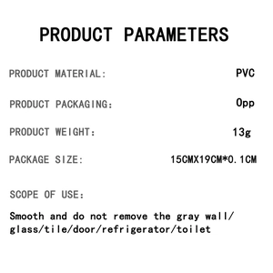 Specifications for PVC unicorn wall sticker with size 15x19cm and weight 13g in OPP bag