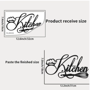 Kitchen wall sticker layout showing dimensions 32x19cm for minimalist DIY decor