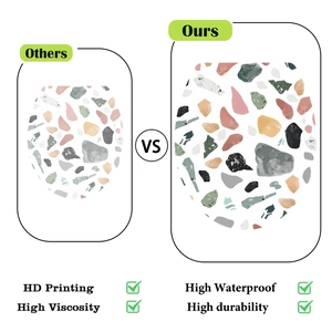 Detailed comparison of HD printing quality and high durability for terrazzo stone stickers