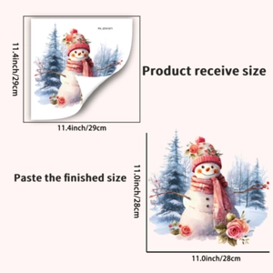 Dimensioni dettagliate dell'adesivo da parete pupazzo di neve per decorazione casa