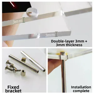Details von 3mm doppelschichtigen Acrylrahmen-Paneelen mit Metallstütz-Hardware