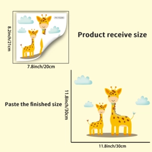 Detailed sheet of luminous cartoon deer wall stickers with 20x21cm size dimensions