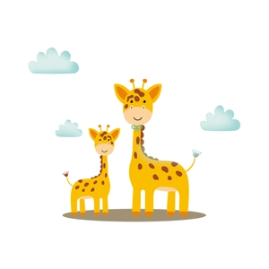 Luminous cute giraffe wall stickers for home living room and nursery ceiling decor