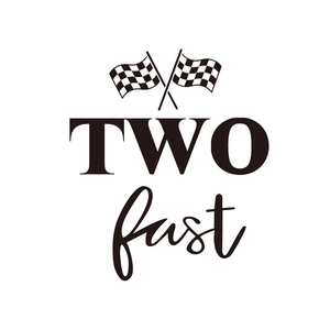 Racing Wandtattoo Two Fast mit Zielflaggen für 2. Geburtstag Hauswand Dekoration