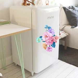 Autocollants floraux colorés modernes pour décoration de réfrigérateur et de maison