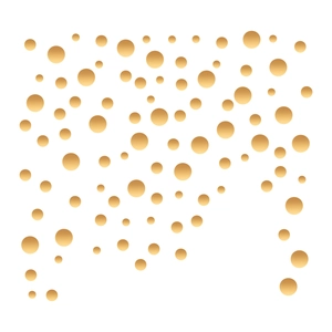 Removable golden circle wall stickers set with metallic finish in various sizes