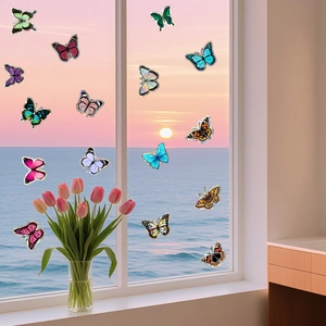 Autocollants de fenêtre papillon prisme arc-en-ciel avec effet capteur de soleil