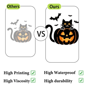 Detail of waterproof Halloween stickers with high printing quality and strong viscosity